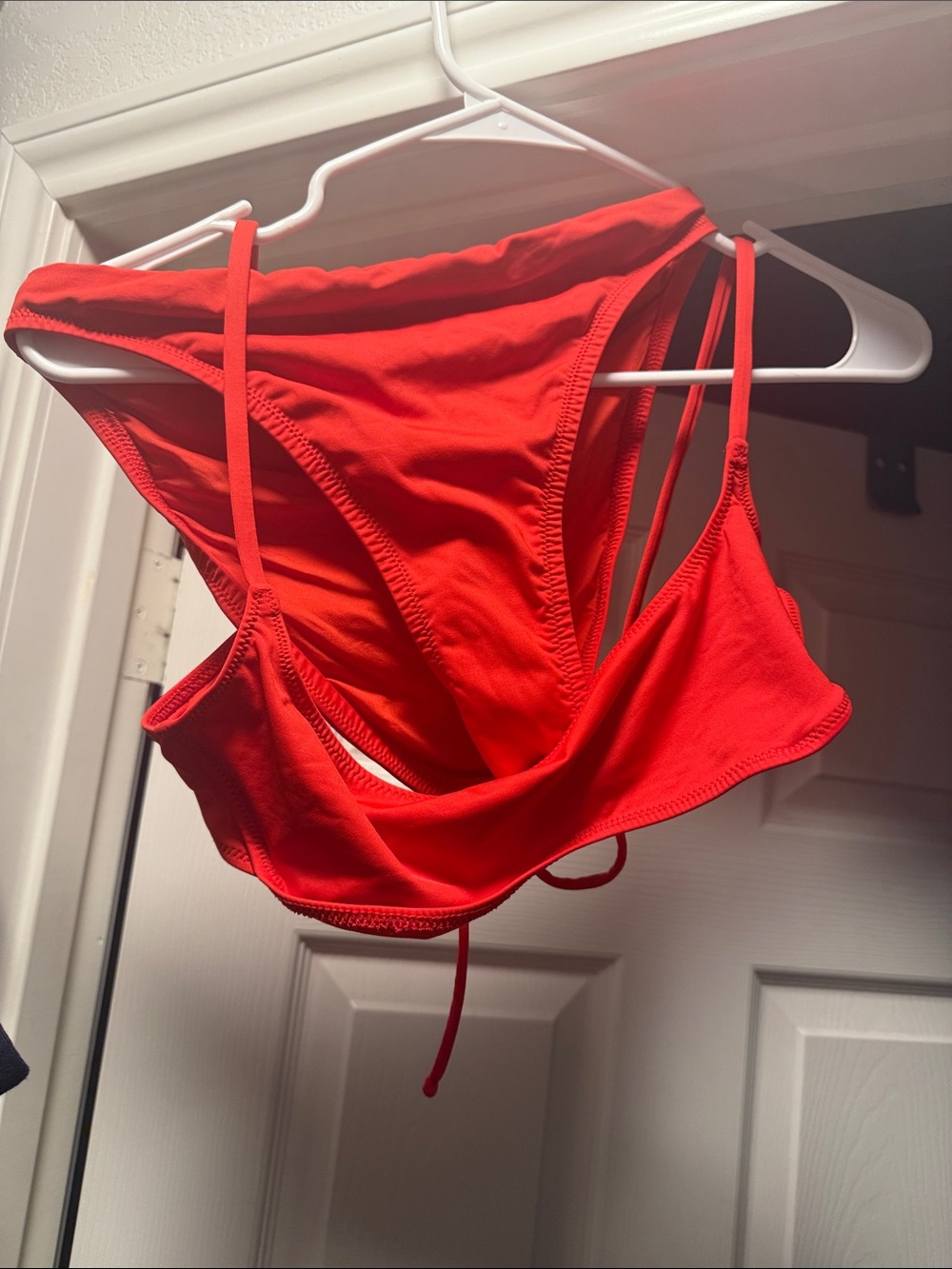 SKIMS Red Strappy Bandeau Bikini Set